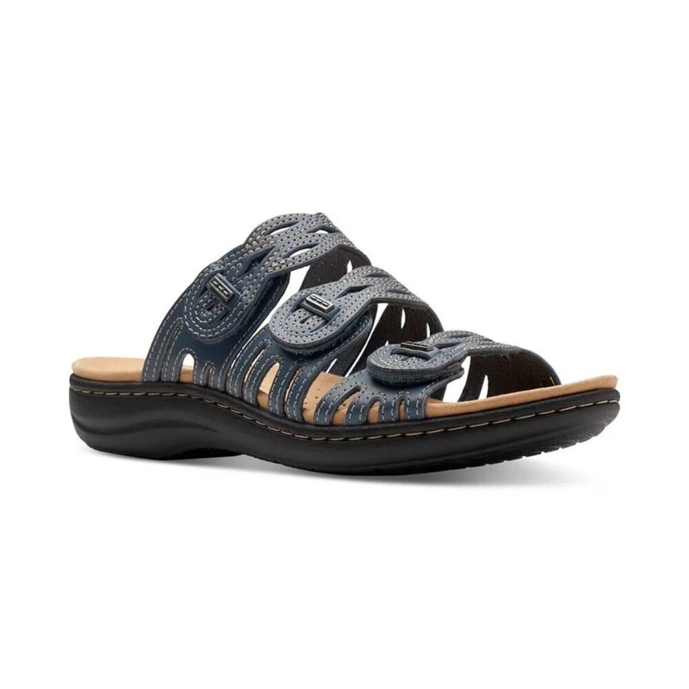 Clarks Laurieann Ruby Slide Sandals 6.5 Navy MSRP $90